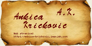 Ankica Kričković vizit kartica